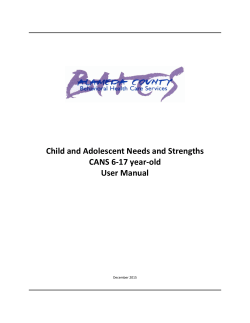 Child and Adolescent Needs and Strengths CANS 6-17 year