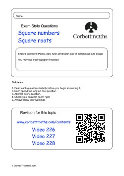 Square numbers and Square roots