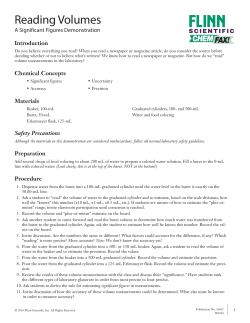Reading Volumes - Flinn Scientific