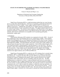 study on incorporating support material in rapid freeze
