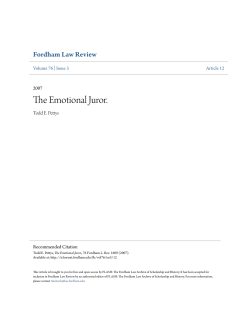 The Emotional Juror. - FLASH: The Fordham Law Archive of