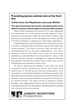 Promoting person-centred care at the front line