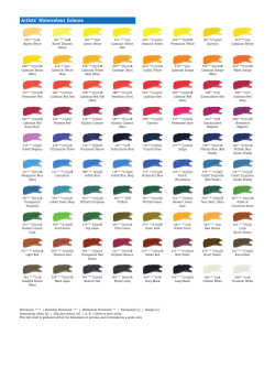 Artists Watercolour Chart