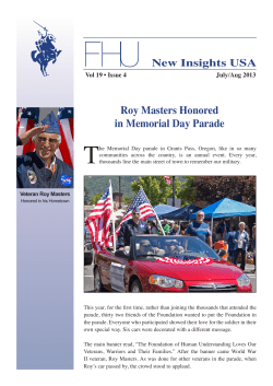 Roy Masters Honored in Memorial Day Parade