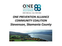 ONE PREVENTION ALLIANCE Stevenson, Skamania County