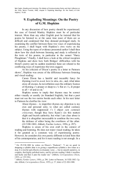9. Exploding Meanings: On the Poetry of G.M. Hopkins