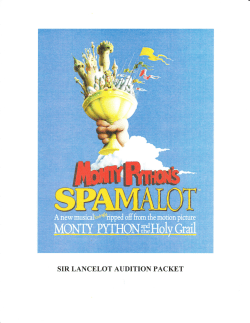 SIR LANCELOT AUDITION PACKET