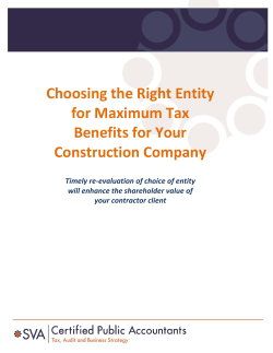 Choosing the Right Entity for Maximum Tax Benefits for Your