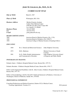 john m. graham, jr., md, sc.d. - Cedars