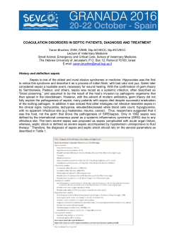 coagulation disorders in septic patients, diagnosis and