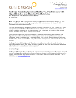 Sun Design Remodeling Specialists of Fairfax, VA Wins Guildmaster