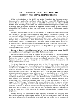 nato war in kosovo and the cis: short- and long-term