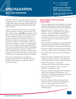 SPECIALIZATION - Gymnastics BC