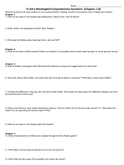 To Kill a Mockingbird Comprehension Questions (Chapters 1-8)