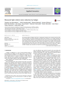 Measured light vehicle noise reduction by hedges