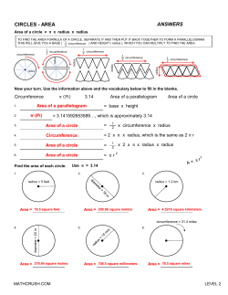 circles - area answers