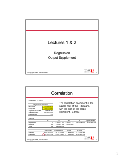 Extra Slide explaining the components of Regression Output