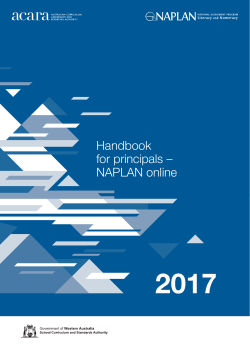 Handbook for principals &ndash; NAPLAN online
