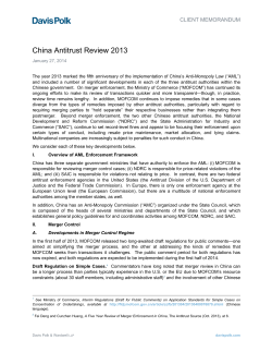 China Antitrust Review 2013