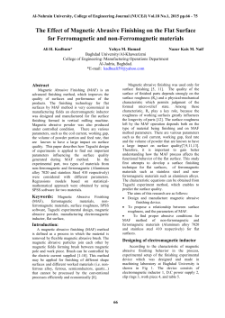The Effect of Magnetic Abrasive Finishing on the Flat Surface