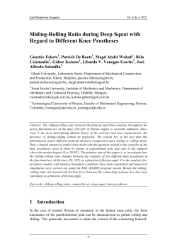 Sliding-Rolling Ratio during Deep Squat with Regard to Different