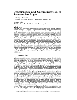 Concurrent Transaction Logic