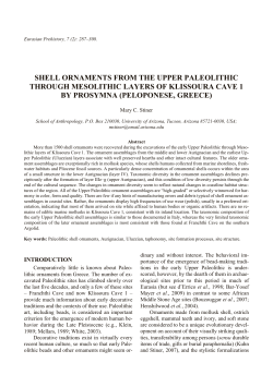 shell or na ments from the up per paleolithic through mesolithic lay
