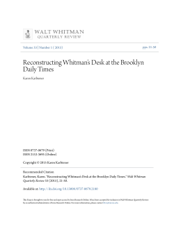 Reconstructing Whitman`s Desk at the Brooklyn Daily Times