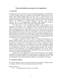Tense and binding in perception verb complements