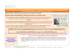 GUIDED AND INDEPENDENT INVESTIGATIONS and REFLECTION