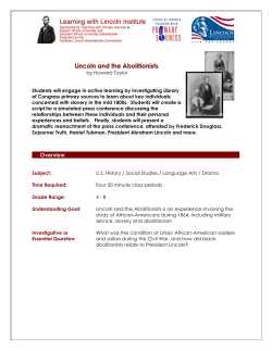Lincoln and the Abolitionists