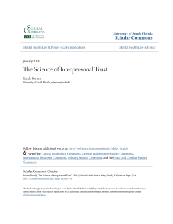 The Science of Interpersonal Trust - Scholar Commons