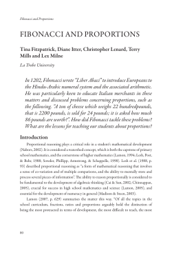 Fibonacci and Proportions - The Mathematical Association of Victoria