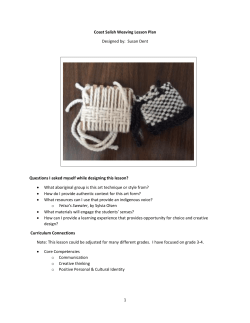 1 Coast Salish Weaving Lesson Plan Designed by: Susan Dent