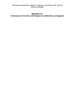 Appendix C1: A summary of our fees and charges for arbitrations