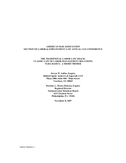 Classic Law of Labor-Management Relations: NLRA A Short Primer