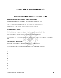 Part III. The Origin of Complex Life