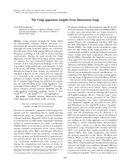 The Golgi apparatus: insights from filamentous fungi