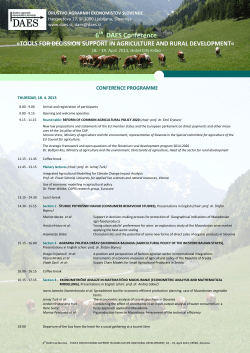 6 DAES Conference - Dru&scaron;tvo agrarnih ekonomistov