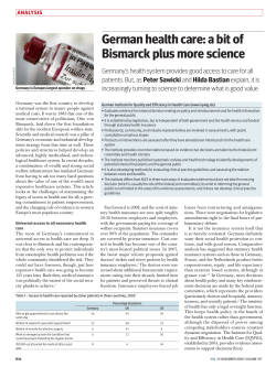 German health care: a bit of Bismarck plus more science