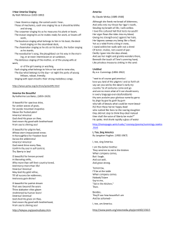 I Hear America Singing By Walt Whitman (1819