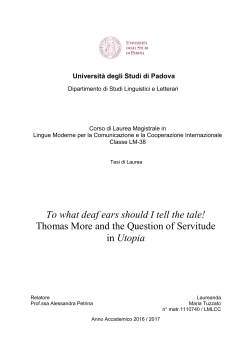 Thomas More and the Question of Servitude in