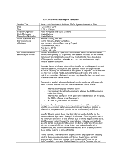 IGF 2016 Workshop Report Template Session Title Networks