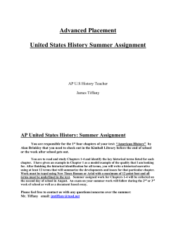 AP United States History: Summer Assignment