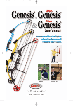 Genesis Bow Owner`s Manual