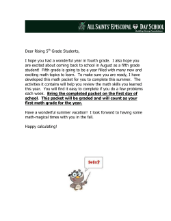 Rising 5th Grade Math Problems - All Saints` Episcopal Day School