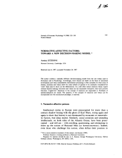 NORMATIVE-AFFECTIVE FACTORS TOWARD A NEW DECISION