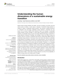 Understanding the human dimensions of a sustainable energy