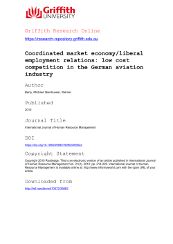 Coordinated market economy/liberal employment relations: low cost