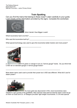 Quiz One here - Rail Heritage WA